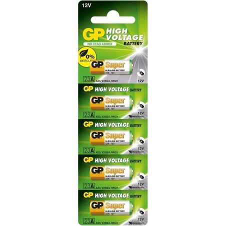 GP Lot de 5 piles alcalines 23A 12V