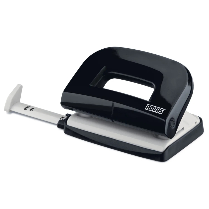 Perforatrice Novus E210 - Jusqu'à 10 feuilles - Guide de positionnement - Perforations de 5,5 mm - Noire
