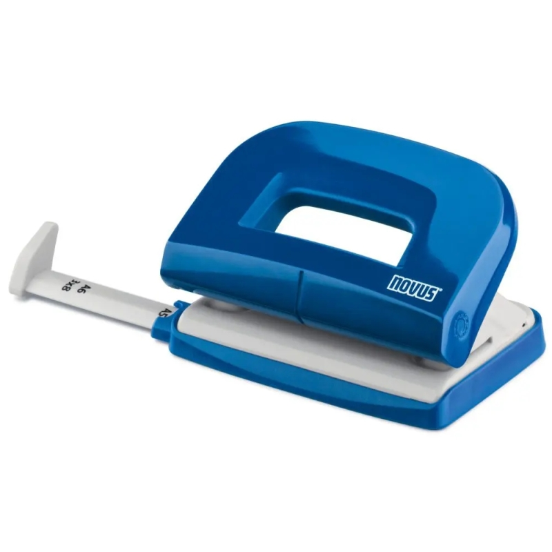 Perforatrice Novus E210 - Jusqu'à 10 feuilles - Guide de positionnement - Perforations de 5,5 mm - Bleue