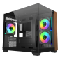 Boîtier Abysm Danube Sava Nature 285C Noir ARGB Micro ATX/ITX - Panneaux latéraux et avant en verre trempé - Baies pour disques