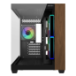 Boîtier Abysm Danube Sava Nature 285C Noir ARGB Micro ATX/ITX - Panneaux latéraux et avant en verre trempé - Baies pour disques