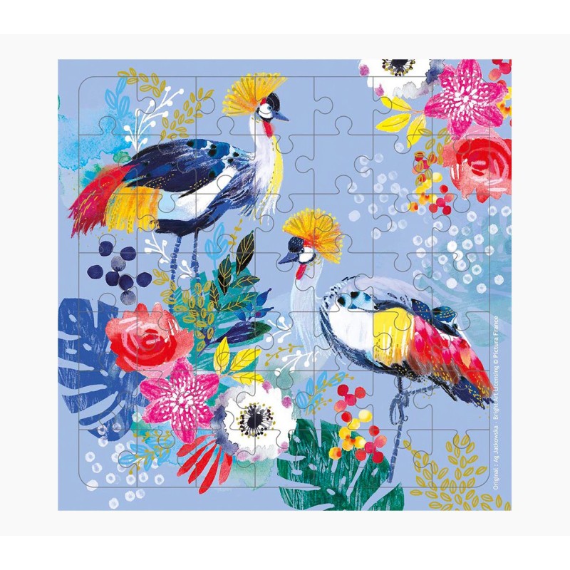 Carte puzzle Pictura – 15,5 x 15,5 cm – Thème grue – 49 pièces – Comprend une carte pliée et une enveloppe blanche –