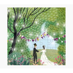 ✅ Puzzle de cartes Pictura - 15,5x15,5 cm - Thème mariage - 49 pièces - Carte pliée incluse - Emballée sous en stock