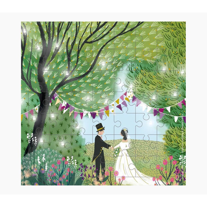 Puzzle de cartes Pictura - 15,5x15,5 cm - Thème mariage - 49 pièces - Carte pliée incluse - Emballée sous cellophane
