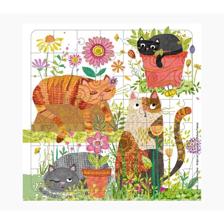 ✅ Carte puzzle Pictura Cat - 15,5x15,5 cm - 49 pièces - Thème félin - Comprend une enveloppe blanche - Certif en stock