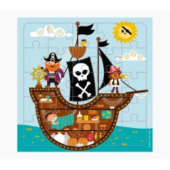✅ Pictura Carte Puzzle Pirates - 15,5 x 15,5 cm - 25 pièces - Thème Pirates - Comprend une carte pliée et une en stock