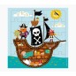 Pictura Carte Puzzle Pirates - 15,5 x 15,5 cm - 25 pièces - Thème Pirates - Comprend une carte pliée et une enveloppe blanche