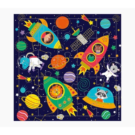 ✅ Carte puzzle Pictura - 15,5 x 15,5 cm - Thème espace - 25 pièces - Comprend une carte pliée et une envelopp en stock