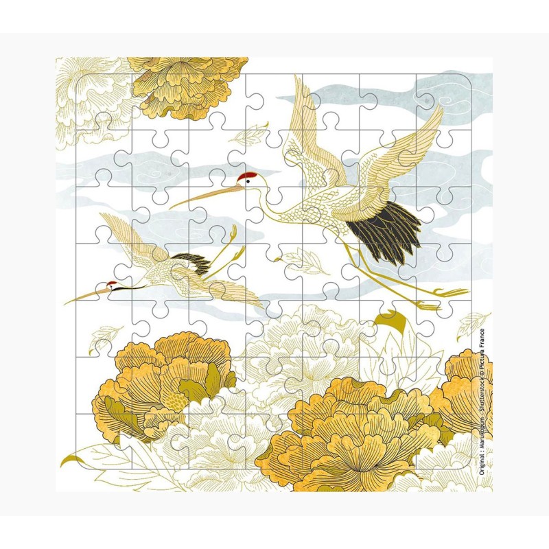 Carte puzzle Pictura – 15,5 x 15,5 cm – Thème grues – 49 pièces – Comprend une carte pliée et une enveloppe blanche –