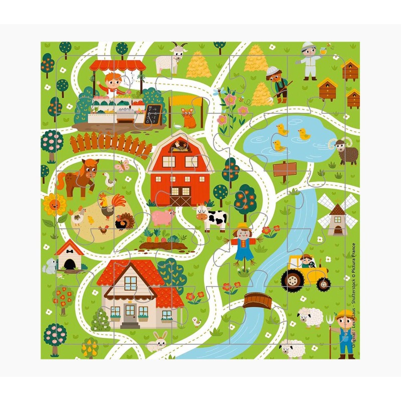 Carte puzzle Pictura – 15,5 x 15,5 cm – Thème routes du village – 25 pièces – Comprend une carte pliée et une enveloppe blanche