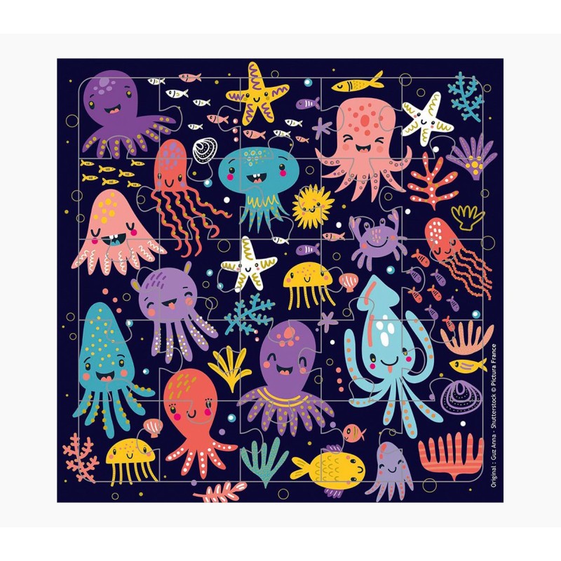 Carte puzzle Pictura – 15,5 x 15,5 cm – Thème animaux marins – 25 pièces – Comprend une carte pliée et une enveloppe blanche – Carte puzzle Pictura – 15,5 x 15,5 cm – Thème animaux marins – 25 pièces – Comprend une carte pliée et une enveloppe blanche –