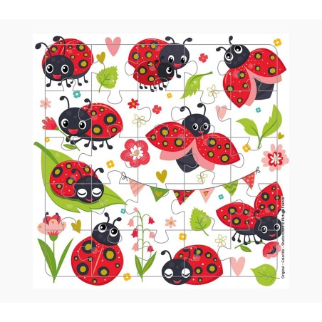 ✅ Carte puzzle Pictura - 15,5 x 15,5 cm - Thème Coccinelle - 25 pièces - Comprend une carte pliée et une enve en stock
