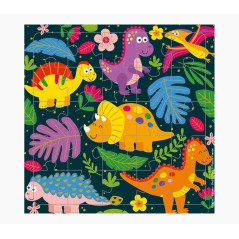 ✅ Pictura Carte puzzle dinosaure – 15,5 x 15,5 cm – 25 pièces – Thème dinosaure – Comprend une carte p en stock