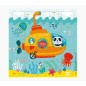 Carte puzzle Pictura - 15,5 x 15,5 cm - Thème sous-marin - 25 pièces - Avec enveloppe blanche - Certification FSC