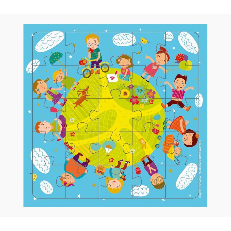 Carte puzzle Pictura - 15,5x15,5 cm - Thème enfants - 25 pièces - Avec enveloppe blanche - Certification FSC