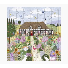 ✅ Carte puzzle Pictura - 15,5 x 15,5 cm - Thème maison de campagne - 49 pièces - Comprend une carte pliée et en stock