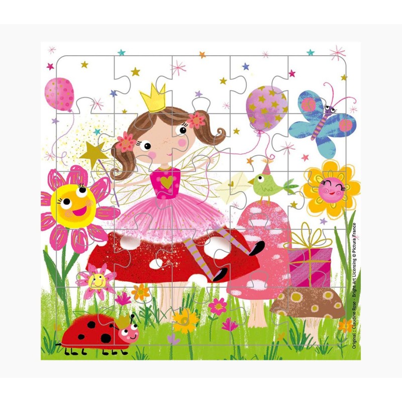 Carte puzzle Pictura - 15,5 x 15,5 cm - Thème féerique - 25 pièces - Comprend une carte pliée et une enveloppe blanche