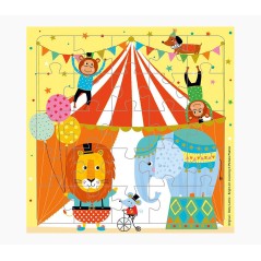 ✅ Carte Puzzle Pictura - 15,5x15,5 cm - Thème Cirque - 25 pièces - Carte pliée incluse - Emballée sous cello en stock