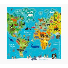 ✅ Carte puzzle Pictura – 15,5 x 15,5 cm – Thème carte du monde – 25 pièces – Comprend une carte pliée en stock