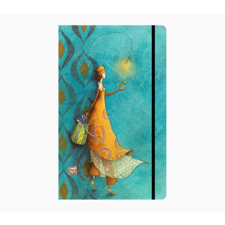 ✅ Pictura Cahier Relié Gaëlle Boissonnard - 13x21cm - Fermeture avec Ruban Elastique - Ruban Satin pour Marque en stock