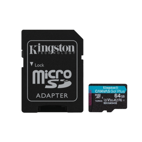 Carte Micro SDXC Kingston 64 Go UHS-I U3 V30 200 Mo/s avec adaptateur