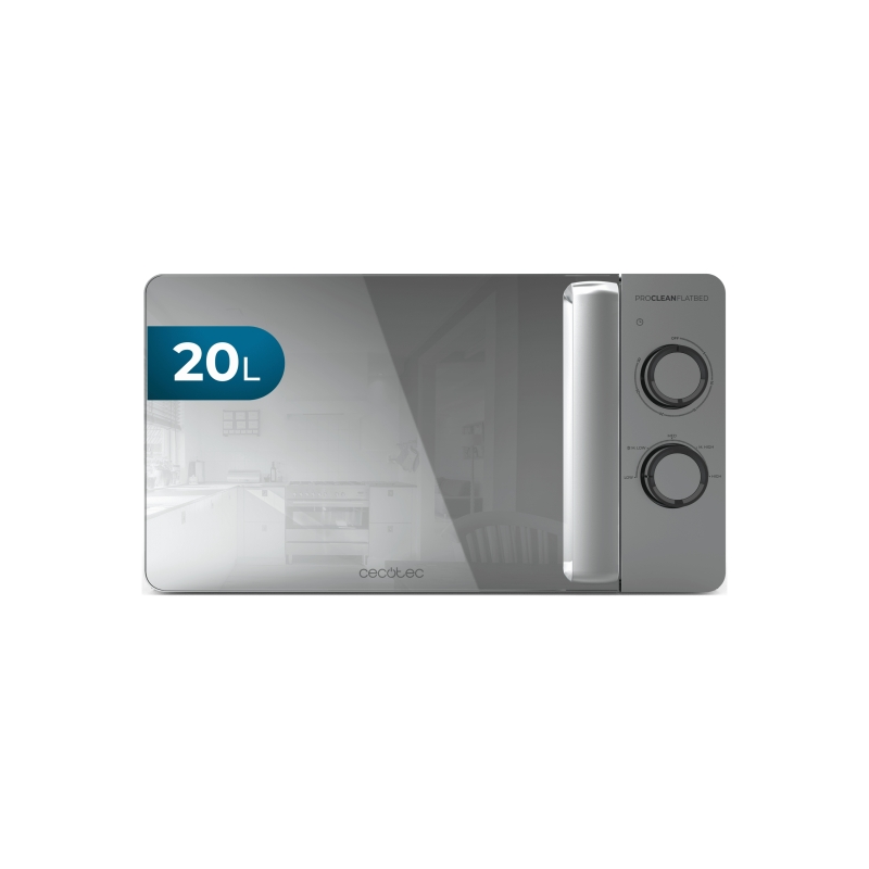 Micro-ondes à plat Cecotec Proclean 3060 sans plateau tournant - 700 W - Capacité 20 L - Revêtement céramique - Minuterie
