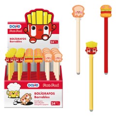présentoir stylos fast food colorés