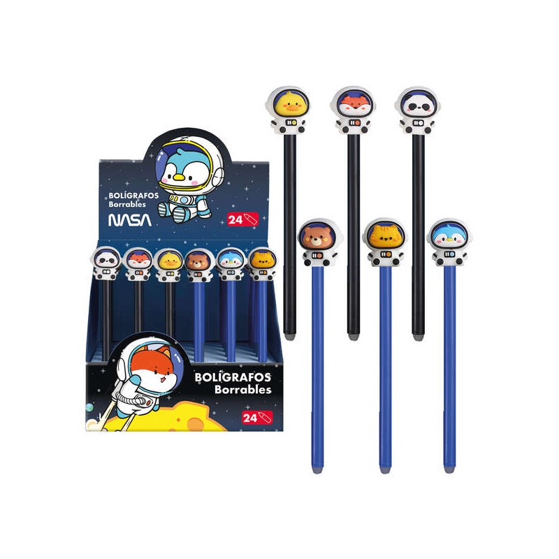 Stylos effaçables multicolores Dohe capuchon décoré x24 Stylos effaçables multicolores Dohe capuchon décoré x24