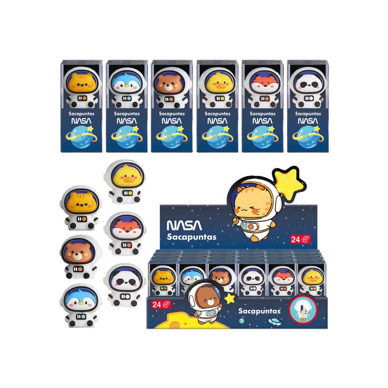 Taille-crayons plastique astronaute-animal | Dohe - 24 pcs multicolores

