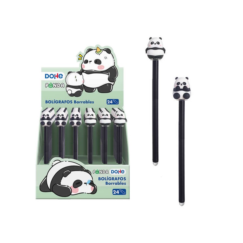 Stylos encre effaçable multicolores Panda Dohe x24