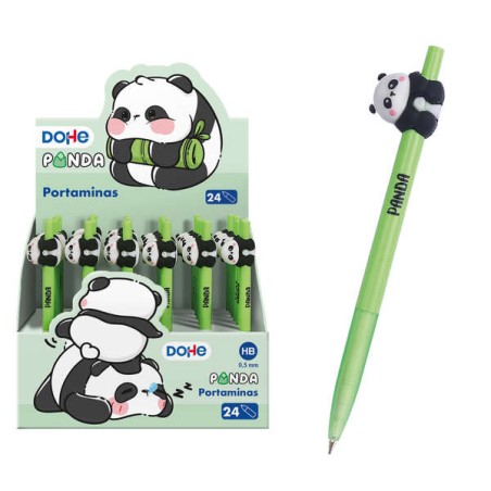 Porte-mines panda verts présentoir