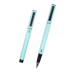 stylo turquoise à capuchon métallique