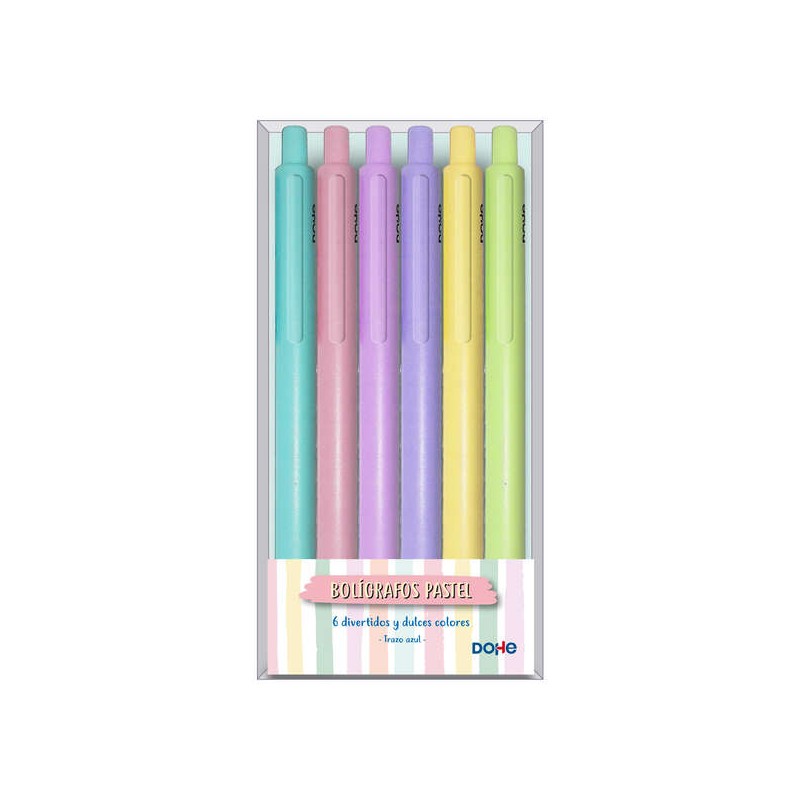 Stylos pastel assortis Dohe pack de 6 couleurs