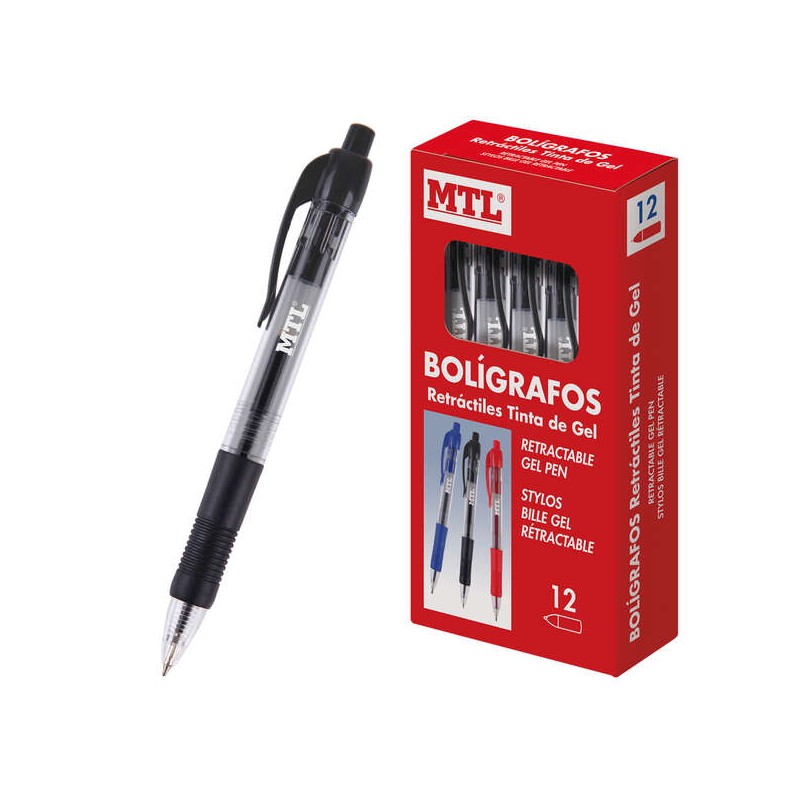 Stylos gel rétractables noirs 0,7 mm étanches Dohe Stylos gel rétractables noirs 0,7 mm étanches Dohe