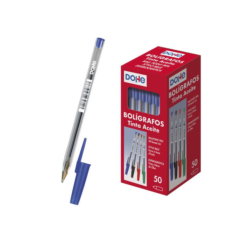 Stylo bille Dohe bleu encre huile pointe 1 mm Stylo bille Dohe bleu encre huile pointe 1 mm