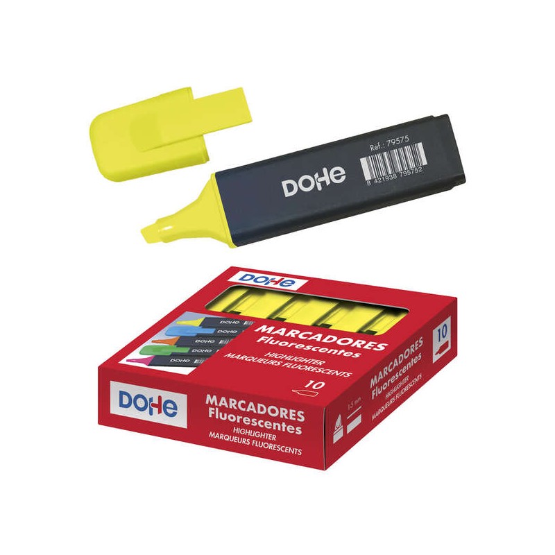 Marqueur fluorescent jaune Dohe pointe biseautée 1-5 mm Marqueur fluorescent jaune Dohe pointe biseautée 1-5 mm