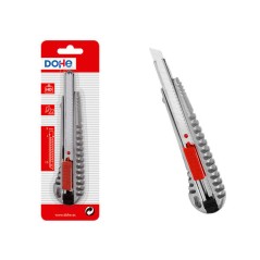 ✅ Dohe Cutter Inox - Lames en Acier Coupé - Système de Verrouillage de Lame - Blister Individuel couleur gris en stock