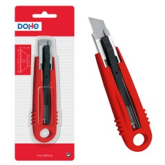 ✅ Coupe-plastique rétractable Dohe - Guide en métal - Système de sécurité - Longueur 150 mm couleur rouge en stock