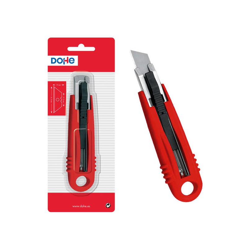 Coupe-plastique rétractable Dohe - Guide en métal - Système de sécurité - Longueur 150 mm
