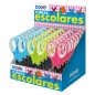 LOT de 24 Dohe Présentoir de 24 Ciseaux d'Ecole 125 mm - Lames en Acier Inoxydable - Pointes Arrondies - Manche Ergonomique en