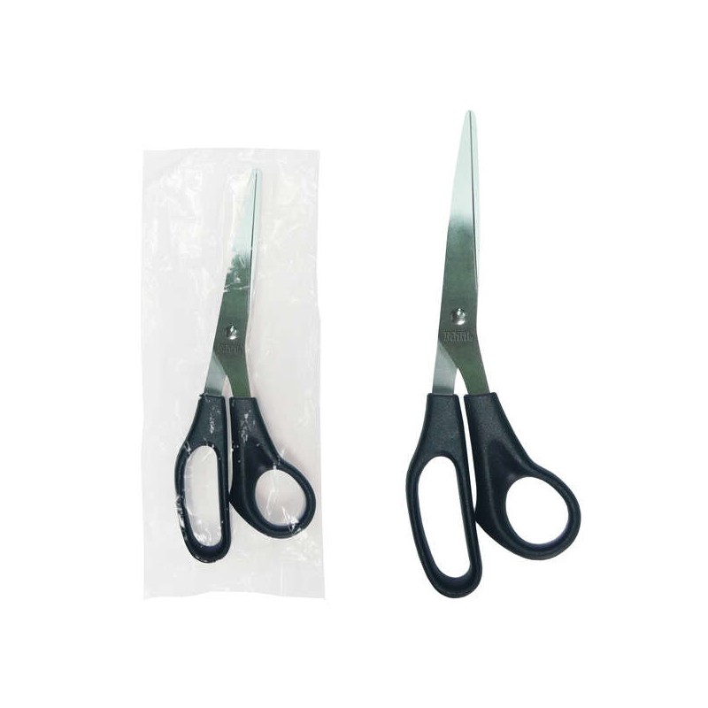 Ciseaux Dohe en Acier Inoxydable - Bouts Arrondis - Manche Ergonomique en Plastique - Couleur Noir - dans Sachet Plastique