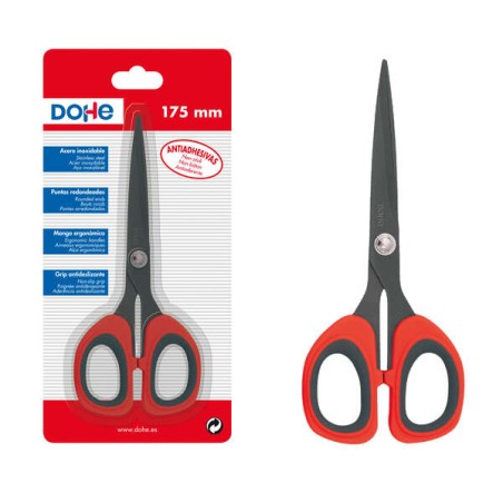 ✅ Ciseaux Dohe Antiadhésifs en Acier Inoxydable - Pointes Arrondies - Manche Ergonomique en Plastique et Caoutc en stock