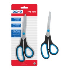 ✅ Ciseaux Dohe Inox - Pointes Arrondies - Manche Ergonomique Plastique et Caoutchouc - Blister Individuel couleu en stock