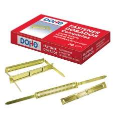 ✅ Dohe Fastener Metallic Gold - pour reliures de 80 mm - Languette et épingle - Boîte de 50 unités couleur Pl en stock