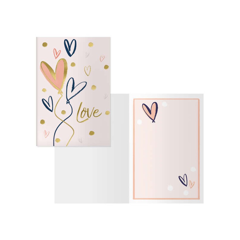 LOT de 6 Carte de voeux Dohe pour couples - 11,5x17 cm - Impression en couleur - Impression avec film couleur - Marquage à sec