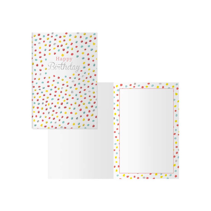 LOT de 6 Carte de voeux d'anniversaire Dohe - 11,5x17 cm - Impression en couleur - Impression avec film couleur - Marquage à