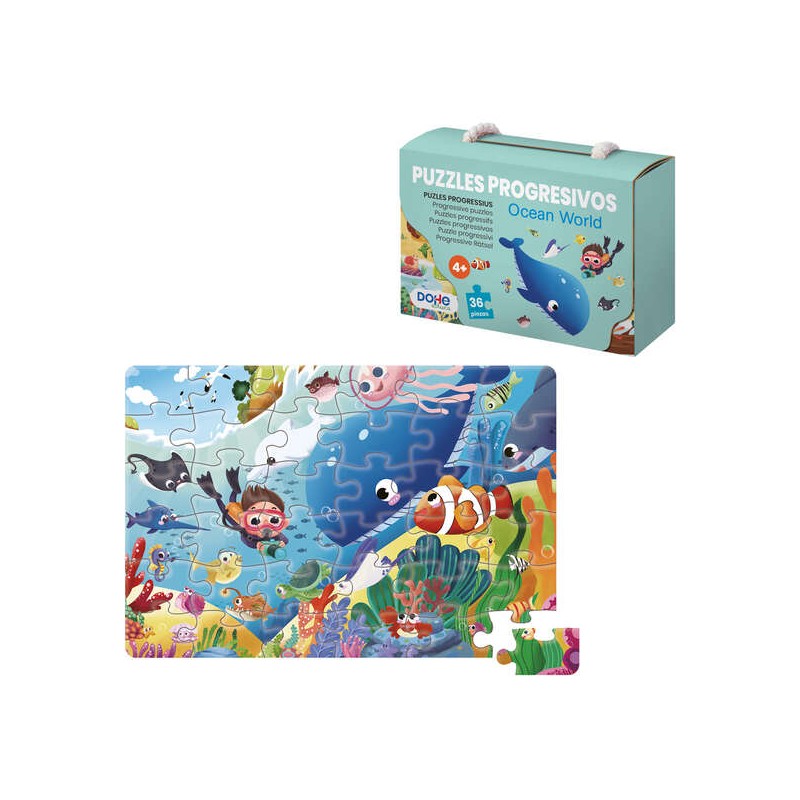 Dohe Puzzle éducatif pour enfants - 36 pièces - Double couche de carton et contreplaqué - Stimule l'imagination et le