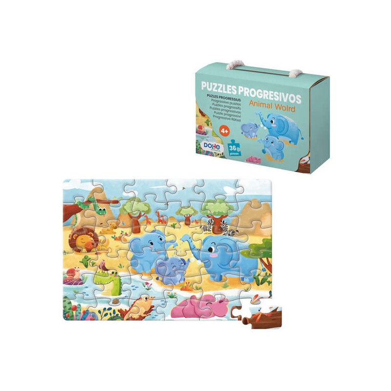 Dohe Puzzle pour enfants 36 pièces – Fabriqué en double couche de carton – Couche intermédiaire de contreplaqué – Stimule