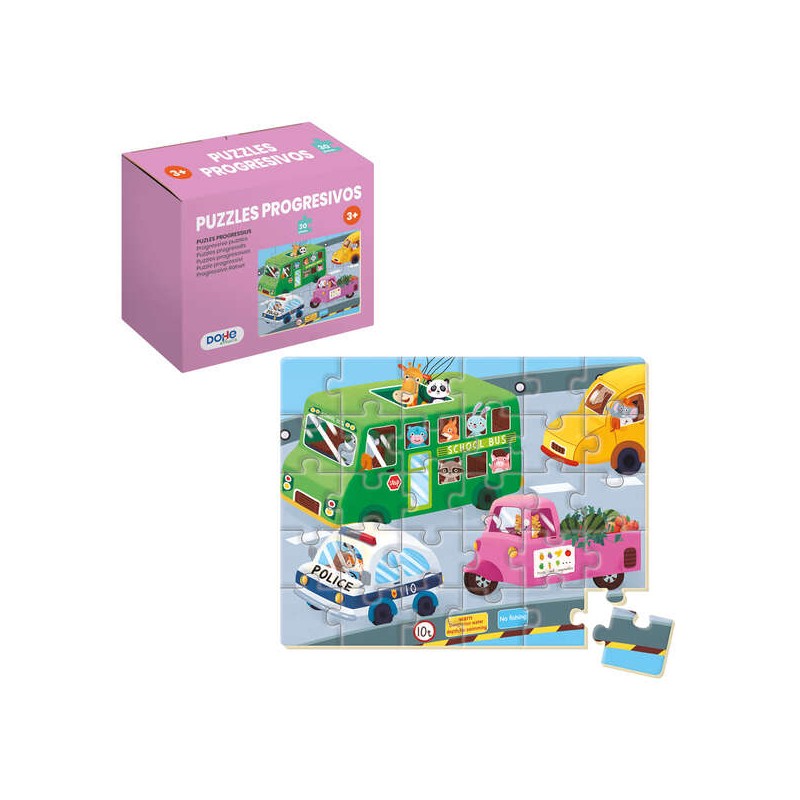 Dohe Puzzle éducatif pour enfants - 30 pièces - Double couche de carton et contreplaqué - Stimule l'imagination et le