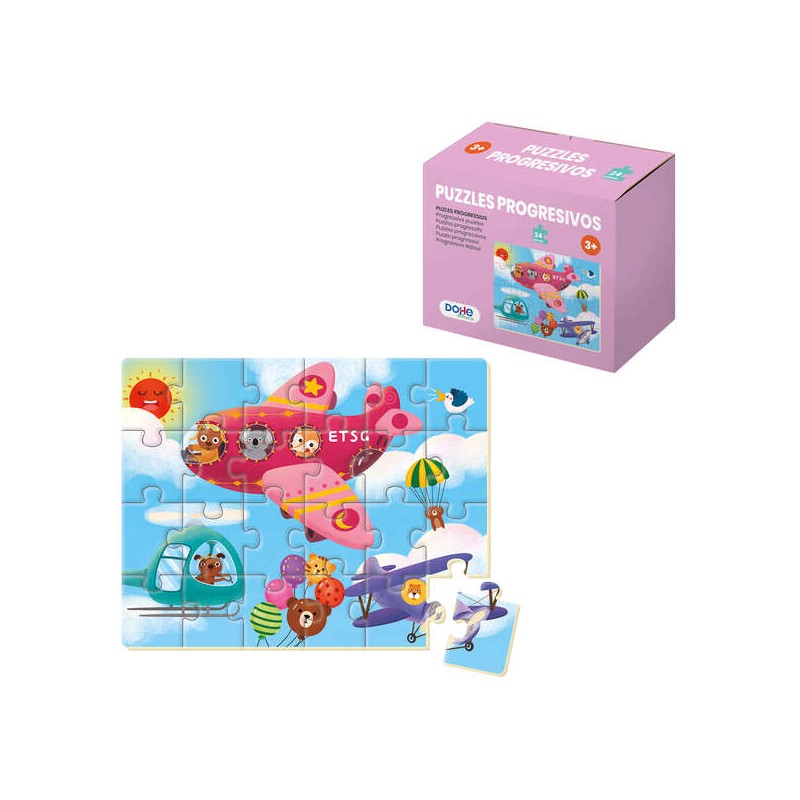 Dohe Puzzle éducatif pour enfants - 24 pièces - Double couche de carton et contreplaqué - Stimule l'imagination et le